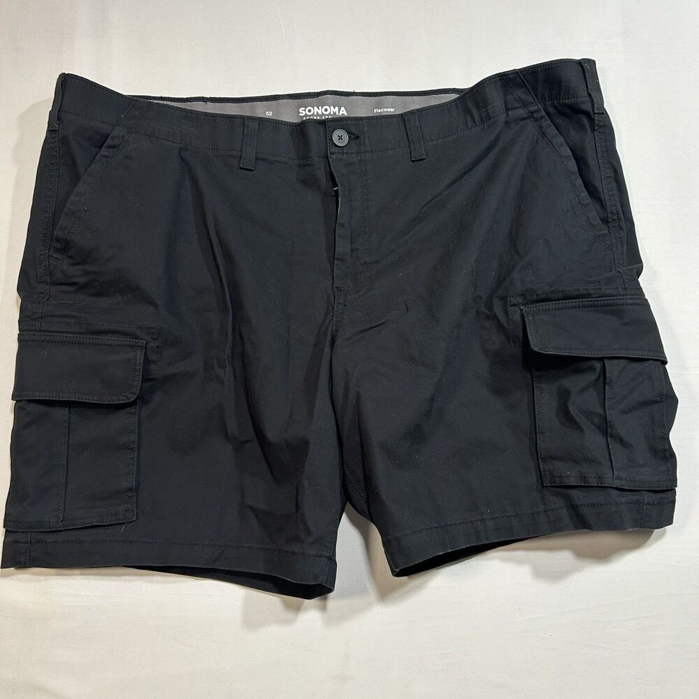 NEW Sonoma Goods For Life Mens 52 Flexwear Cargo Shorts Iron Ore Black